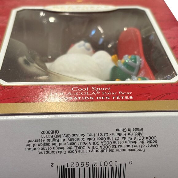 Hallmark Keepsake Coca-Cola Polar Bear Cool Sport Ornament In Box - Picture 3 of 4